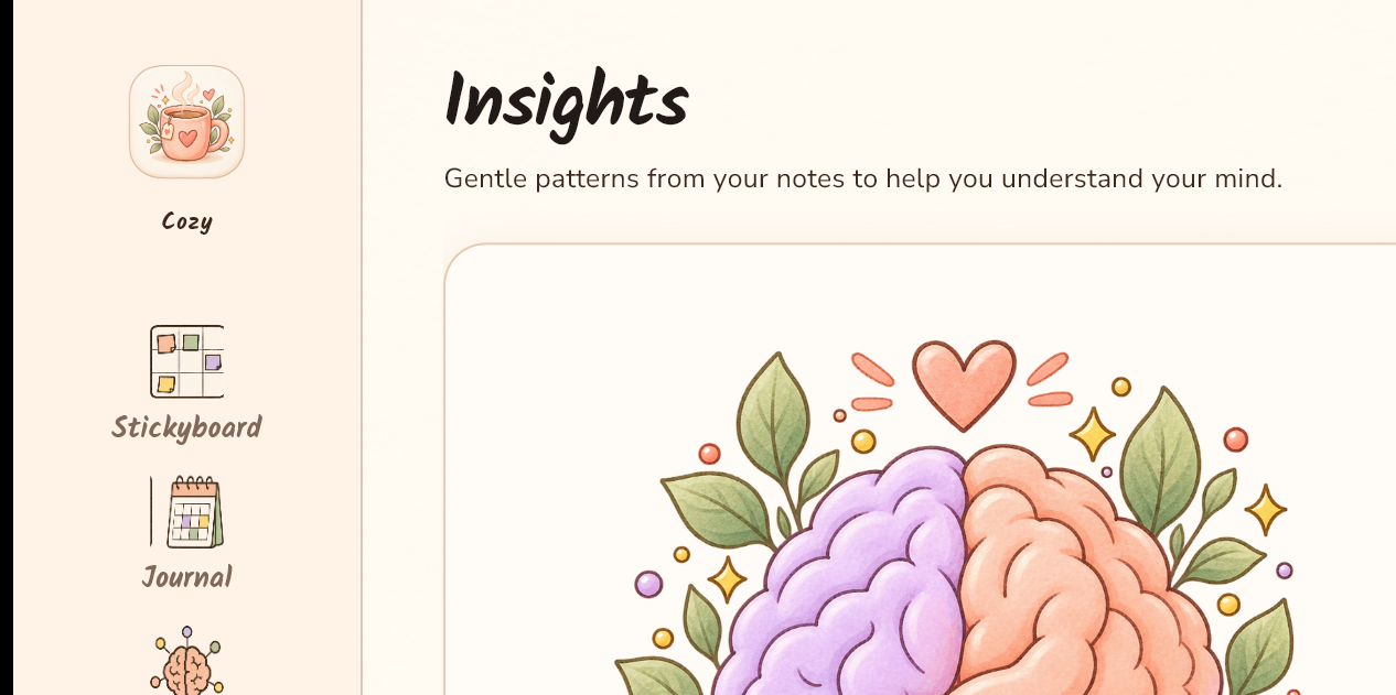 Real Nook Windows Insights screen with its illustrated reflection panel.